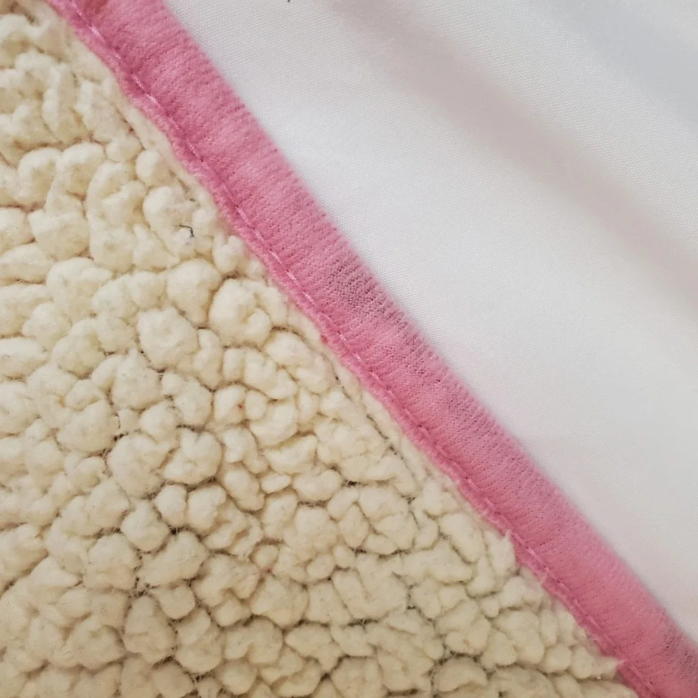 Hello kitty sanrio Brown‎ fleece pink Striped print blanket I Love You Vintage